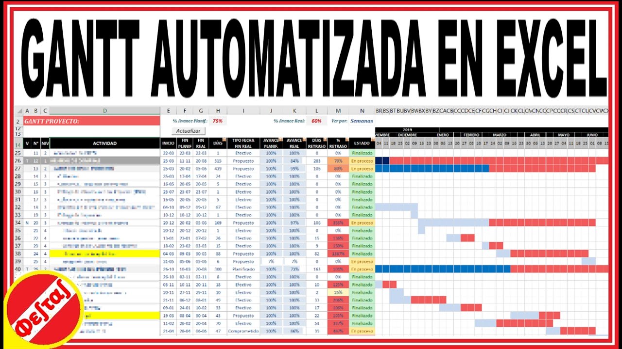 📊Diagrama de GANTT en EXCEL con formato CONDICIONAL AUTOMÁTICO ✅ 2024