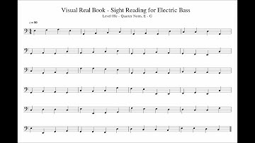 Sight Reading for Bass, Level 00c (Quarter Notes, E-G), Exercise 01
