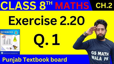 class 8 math new book chapter 2 exercise 2.20 Q.1 | 8th class maths exercise 2.20 | 8th Math Ex 2.20