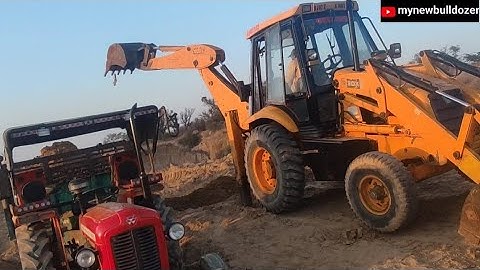 Jcb 3dx Backhoe loading Mud in di 1035 tractor ।Jcb and tractor cartoon।#Mynewbulldozer