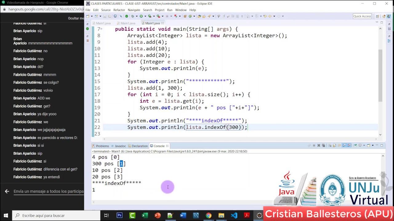 ArrayList List y sus metodos en JAVA Clase Online PARTE 3/4 - YouTube