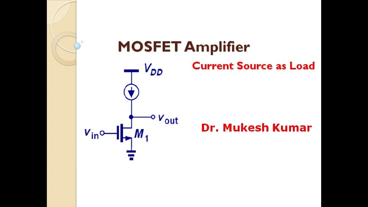 MOS Inverting Amplifier-Current Source as Load - YouTube