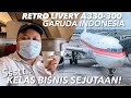 Naik Pesawat Besar Garuda Indonesia A330-300 RETRO ke Palembang Kelas Bisnis Super Diamond Seat!