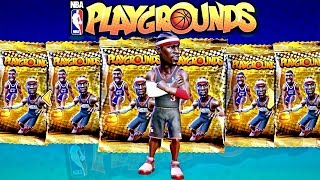 NBA Playgrounds Crazy Gold Pack Opening! | LEGEND PULLS SO MANY PACKS 😱 SO MANY LEGENDS 3 IVERSONS!