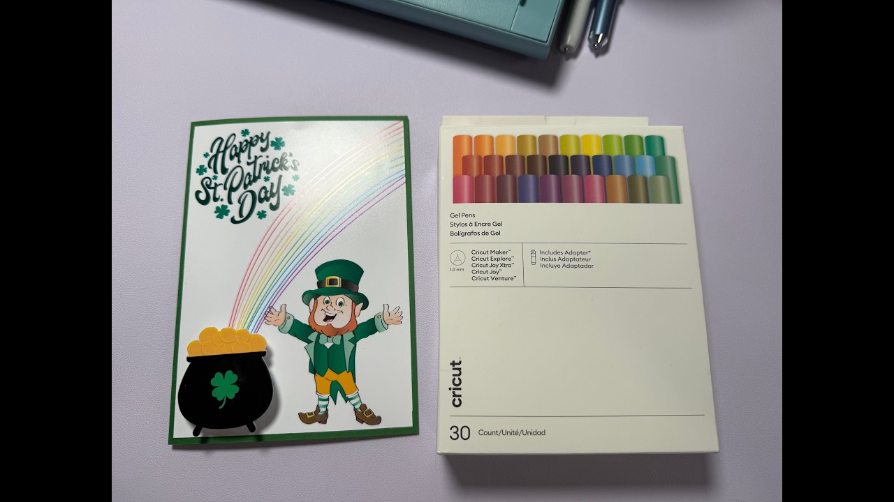 Cricut Universal Gel Pens On St Patrick's Card