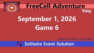 FreeCell Adventure Game #6 | September 1, 2026 Event | Easy screenshot 3