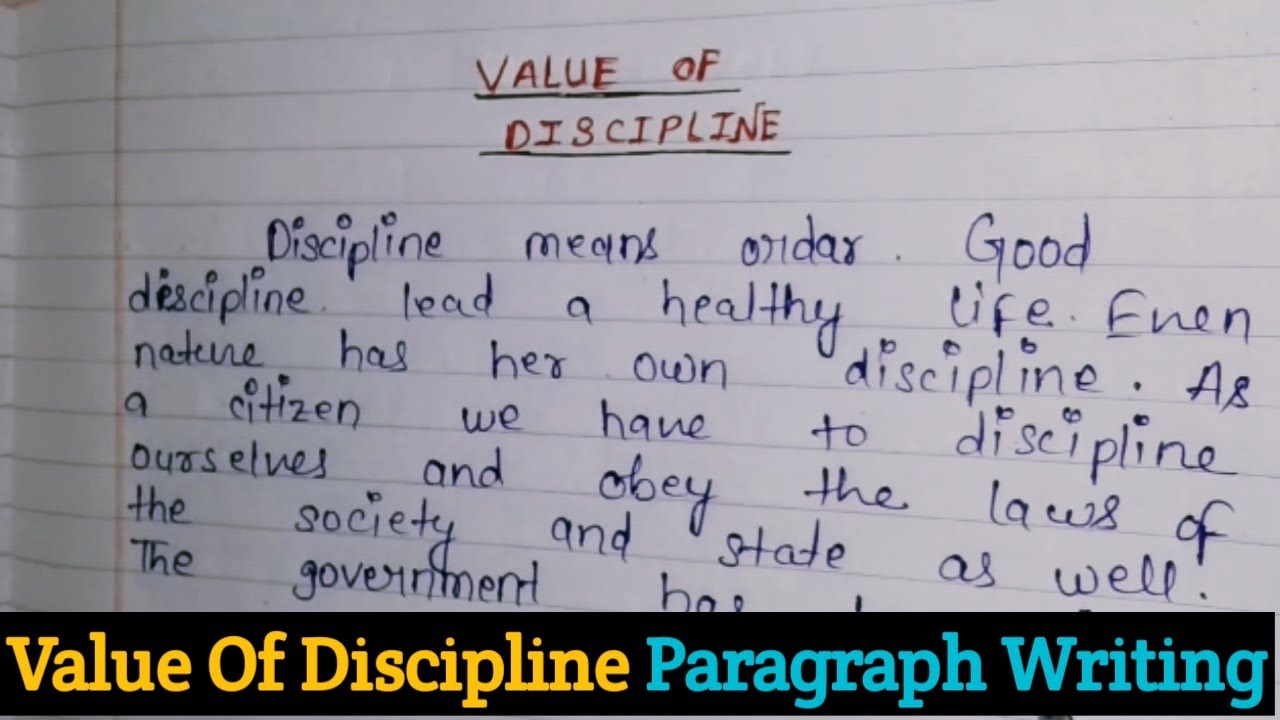 write the essay value of discipline