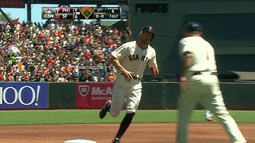 PHI@SF: Pence puts Giants up early with solo homer