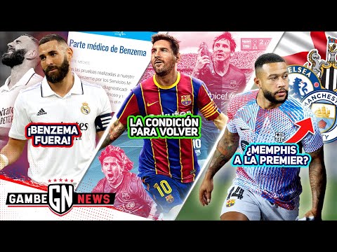 ¡BENZEMA FUERA!🚨|CONDICIÓN de MESSI para VOLVER al BARÇA| PSG va por AUBA|¿MEMPHIS a la Premier?😱