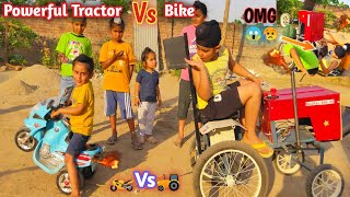 Homemade Tractor Tochan with mini bike | Diy tractor stunts |