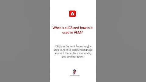 What is a JCR and how is it used in AEM #aem #aeminterviewquestions #adobeexperiencemanager