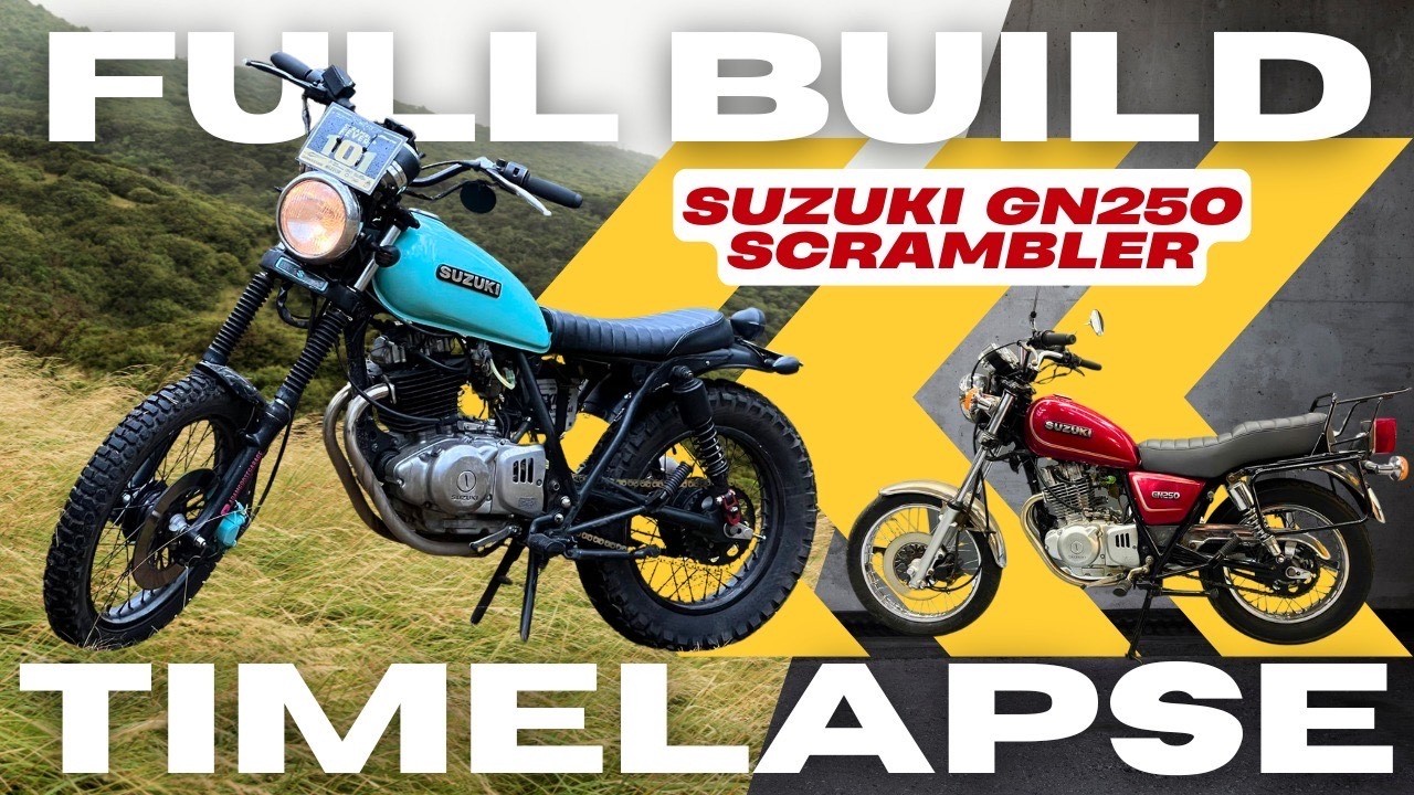 Suzuki GN250 SCRAMBLER build - full timelapse - YouTube