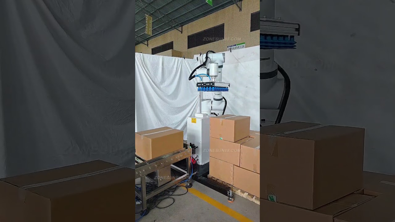 ZONESUN Intelligent Automatic Single Column Arm Robotic Palletizer Machine