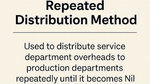 Repeated Distribution Method Explained in 5 Minutes | Overhead Accounting Made Easy