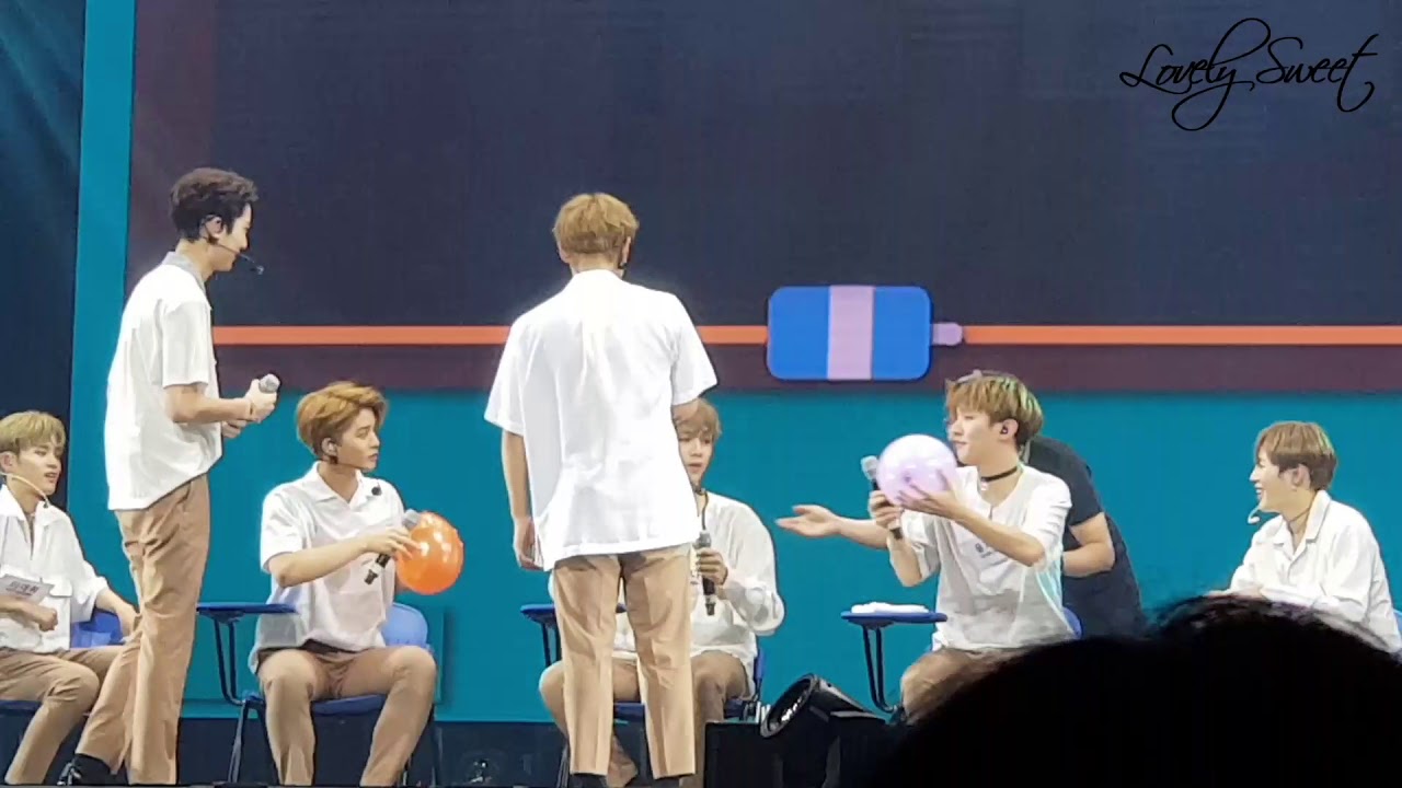 171013 워너원(wannaone) 필리핀팬미팅 박지훈&라이관린 풍선터뜨리기