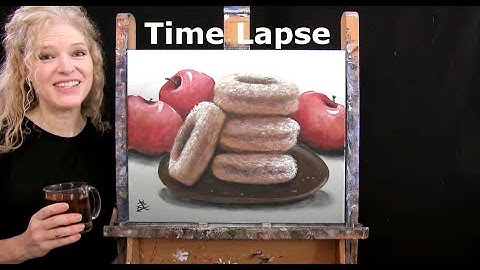 PAINTING TIME LAPSE - Learn How to Draw and Paint "APPLE CIDER DONUTS" - Acrylic Painting Tutorial