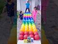 100 Color Explosion Balloons Balloon Pop Challenge Alison Vs Sofía Family Competition Shorts