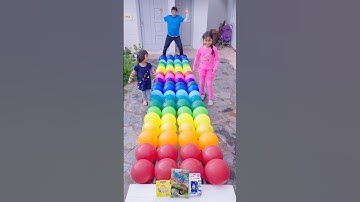 100 Color Explosion Balloons 🎈💥 Balloon Pop Challenge | Alison vs Sofía Family Competition #shorts