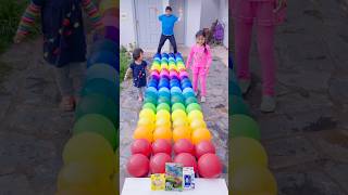 100 Color Explosion Balloons Balloon Pop Challenge Alison Vs Sofía Family Compeion