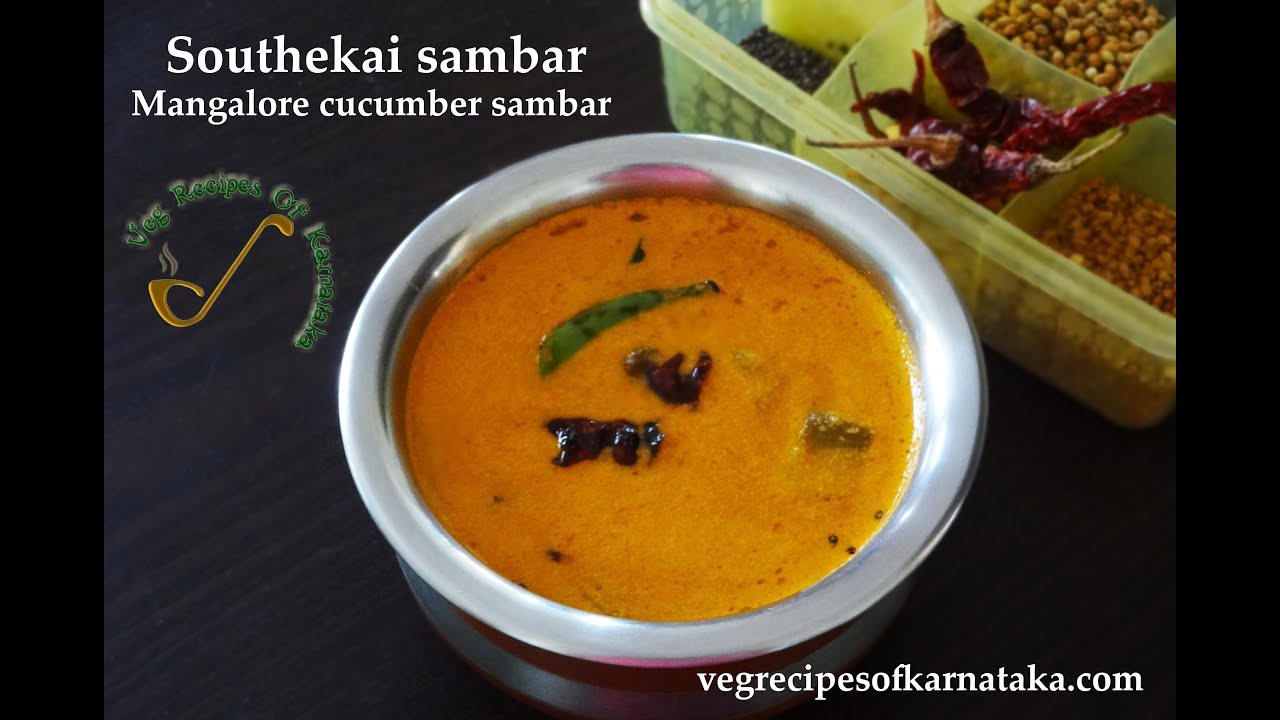 Southekayi sambar | Mangalore cucumber sambar | Sambar cucumber recipe ...