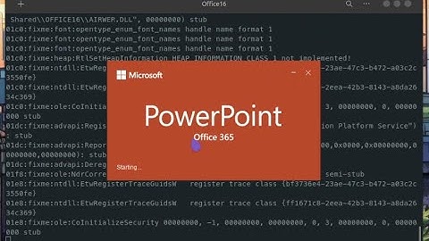 Office 365 PowerPoint 32 bit on Ubuntu 22.04 with wine 9.0