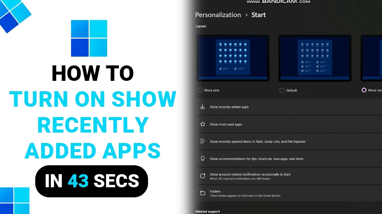 How to Turn On Show Recently Added Apps on Windows [NEW] - YouTube