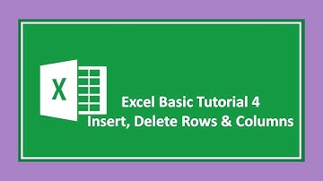 Excel Basic 4: Insert, Delete Rows and Columns in excel