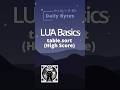 LUA Basics -  table.sort High Score!
