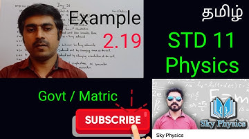 Example:2.19||kinematics||STD 11 Physics||Tamil