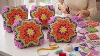 Stop Throwing Fabric Scraps Away! Make This Luxury Star Pillow ✨