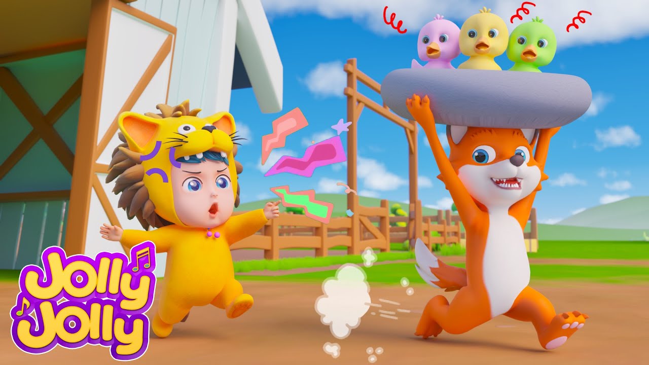 Пять маленьких уток - Забавные утки и лиса | Jolly Jolly - Учись и играй - Детские стишки