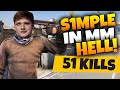 CS:GO - S1MPLE IN MM HELL! 51 KILLS!