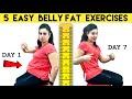 5 Belly Fat Exercises For Beginners  |  How To Lose Belly Fat in 1 Week at Home in Hindi