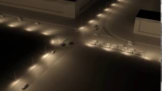 Example of vissim simulation in 3ds max - night