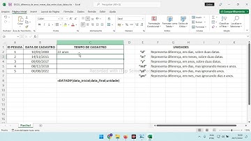 [EXCEL] Diferença de anos, meses e dias entre duas datas