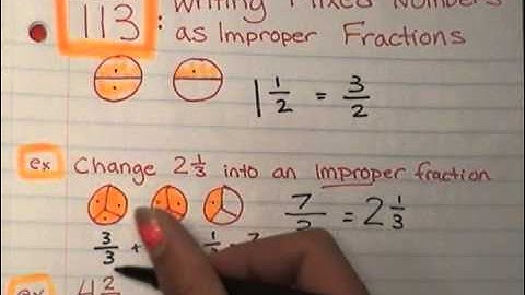Math 113: Changing a Mixed Number into an Improper Fraction