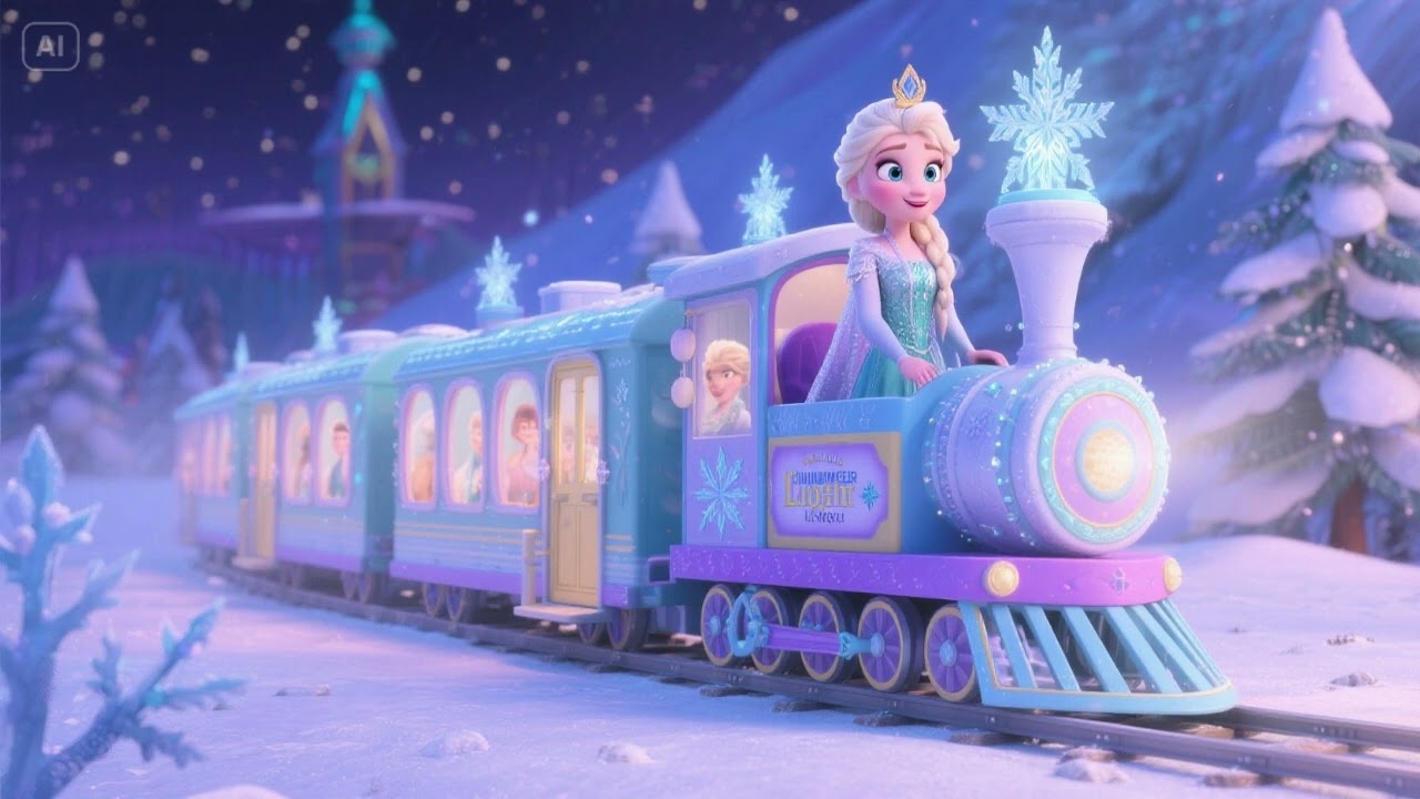 ✨🚂❄️ Elsa’s Shimmering Frostlight Express | Frozen Fantasy Kids Song 🌟🎶