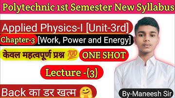 🔥Polytechnic Applied Physics-1st | Unit-3rd One-Shot | Important Questions | By-Maneesh Sir