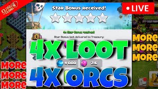 4x Loot - 4x Orcs & Base Visit  - ROAD TO 3.5K Subscribers #coclive  #gaming  #youtuber #cocupdates