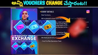 Weapon, Diamond and Gold Royale Vouchers Change into Luck royale voucher in Free Fire in Telugu |