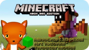 MineCraft 3D Pixel Art Tutorial  - Tweeter Model From Mario
