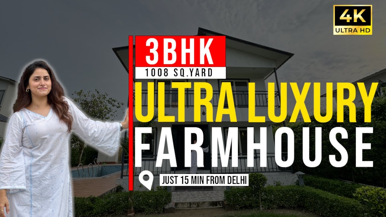 1 Bigha Luxury Farmhouse on Noida Expressway – 2024 Full Tour & Swimming Pool | Alaska Green Farms