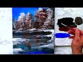 SNOW COVERED TREES | Easy painting for Beginners | Oval Brush Art Technique