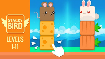 Stacky Bird Levels 1-11 (Stacky Bird: Hyper Casual Flying Birdie Dash Game by Kooapps Games)