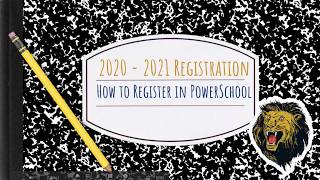 How to Register in PowerSchool