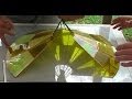 Lampshade 3D assembly with "string haul" method. Stained glass.