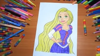 Rapunzel Princess New Coloring Pages for Kids Colors Coloring colored markers felt pens pencils