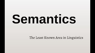 Semantics: Lesson 1: Conceptual Meaning and Associative Meaningدورة السيمانتكس