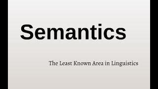 Semantics:  Lesson 1: Conceptual Meaning and Associative Meaningدورة السيمانتكس