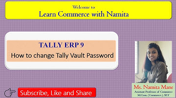 Tally ERP 9 - 6. How to change Tally Vault Password